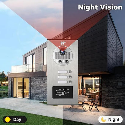 ANJIELO SMART Wired Video Multifamily Apartment Intercom System,