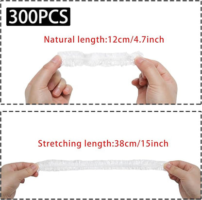 300 Pcs Plastic Bowl Covers Stretch Edging Disposable Food Covers Flexible