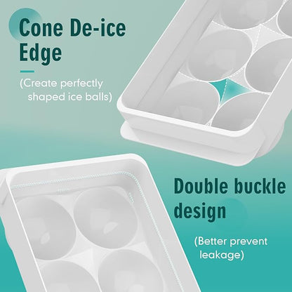 WIBIMEN Large Ice Cube Molds, Big Round Whiskey Ice Cube Trays