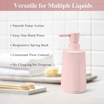 Pink 2 Pack Hand Soap Dispensers Set