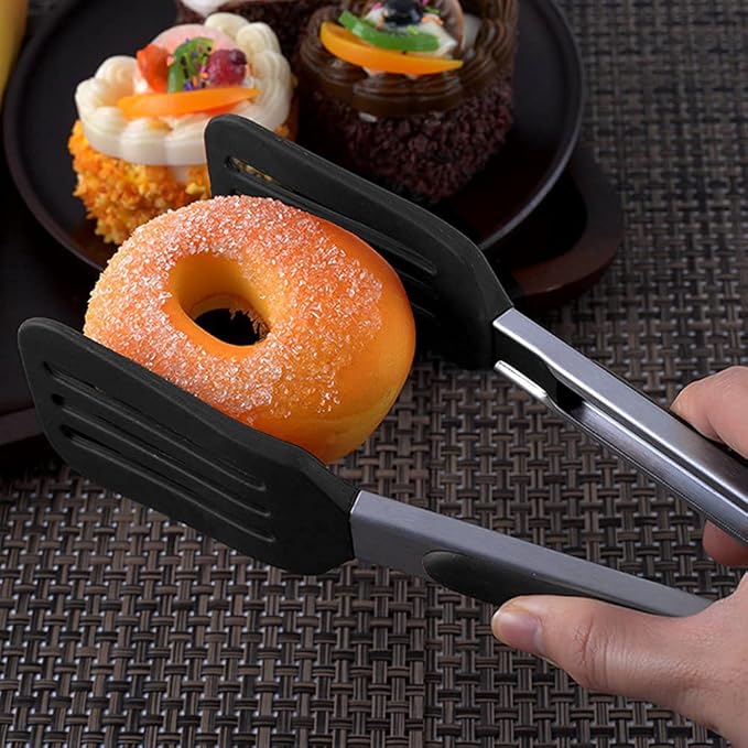 Mini Silicone Serving Tongs Set of 3, Small Kitchen Tongs