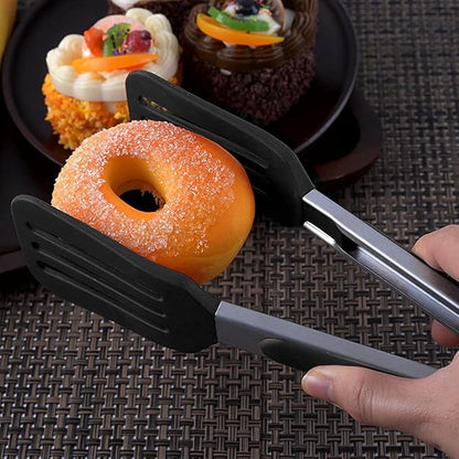 Mini Silicone Serving Tongs Set of 3, Small Kitchen Tongs