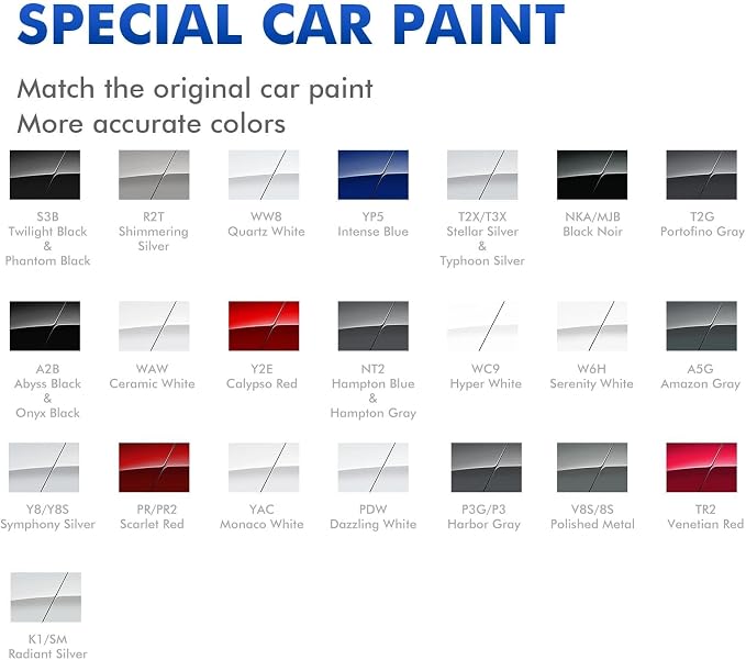 V8S/8S Polished Metal/Galactic Gray/Shale Gray Touch Up Paint for Hyundai, DIY Car Paint Scratch Repair Kit, Automotive Paints, Quick & Easy Fix Scratch Repair Compatible with Elantra/Sonata