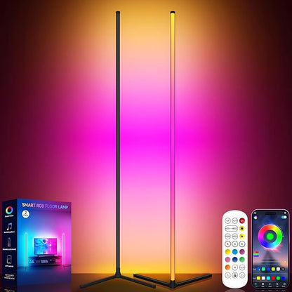 Tyute Corner Floor Lamp 2 Pack, LED Lamps