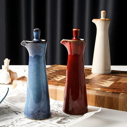 Small Ceramic Olive Oil Dispenser Bottle