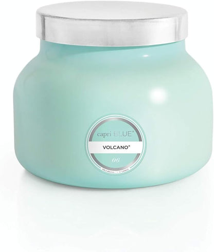 Capri Blue Volcano Scented Candles - Luxury Glass Jar Candles for Home Scented with Tropical Fruit & Sugared Citrus - Soy Wax Blend - Capri Blue Volcano - Aqua Color (19 oz)