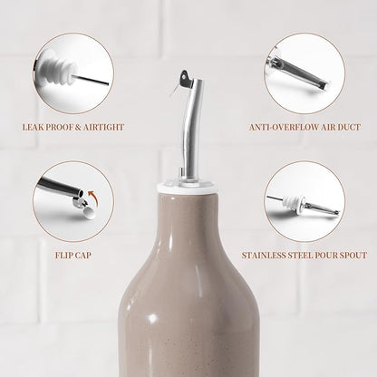 famiware Milkyway 16oz Ceramic Olive Oil Dispenser Bottle, Olive Oil and