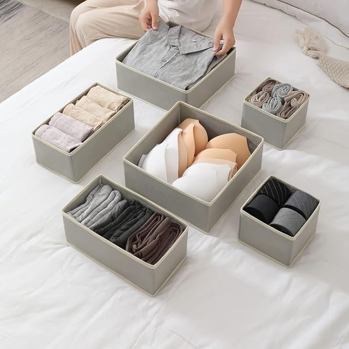 Fordonral 12 Pack Drawer Organizer Clothes, Foldable Fabric Dresser Organizer