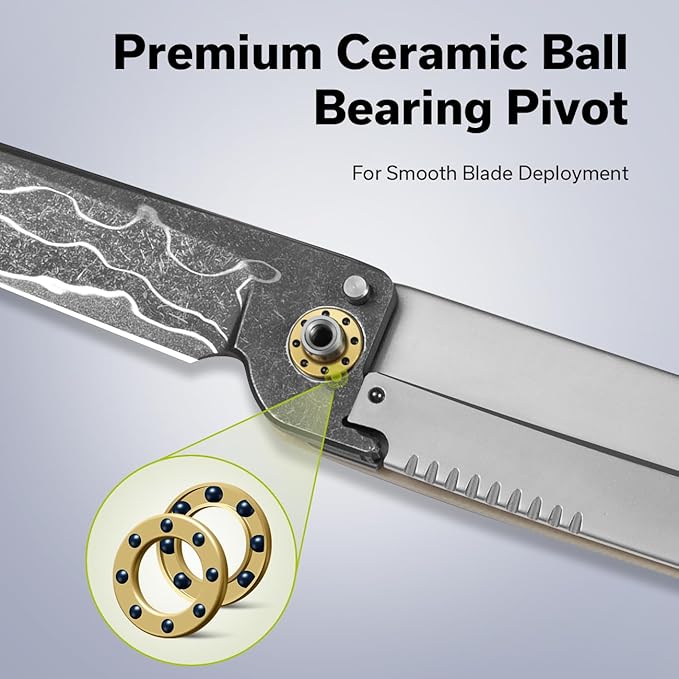 CIVIVI KwaiQ Pocket Knife, Folding Knife with Inline Flipper for EDC, 2.97" Damascus Tanto Blade Two-tone G10 Handle for Women Men C23015-DS1