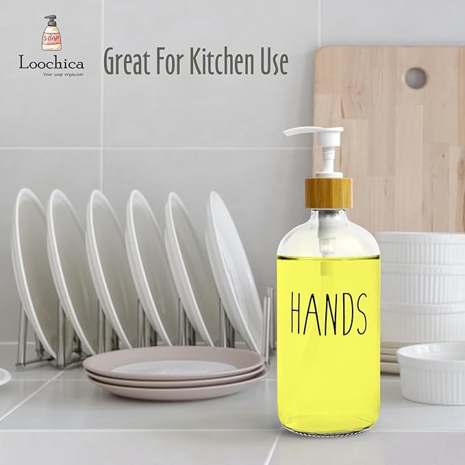 LOOCHICA Clear Glass Soap Bottle