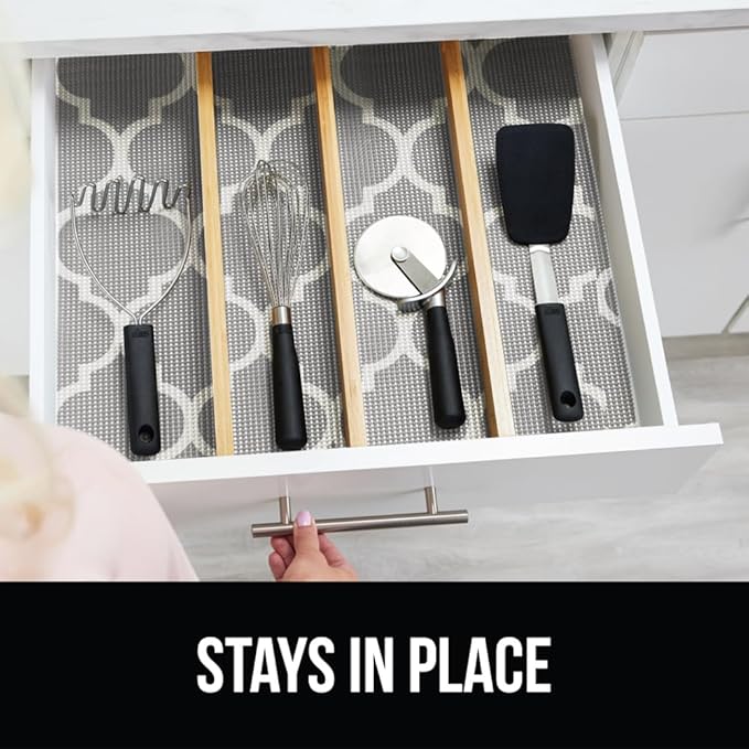 GORILLA GRIP powerGRIP Drawer Shelf and Cabinet Liner, Thick Strong Hold