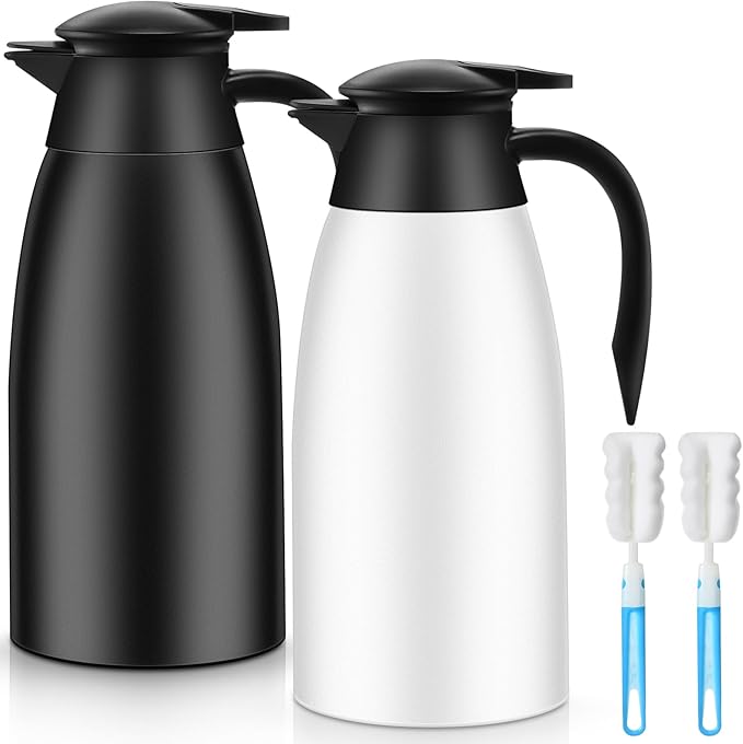 Norme 2 Pcs Thermal Coffee Carafe Insulated Stainless Steel Coffee Carafe