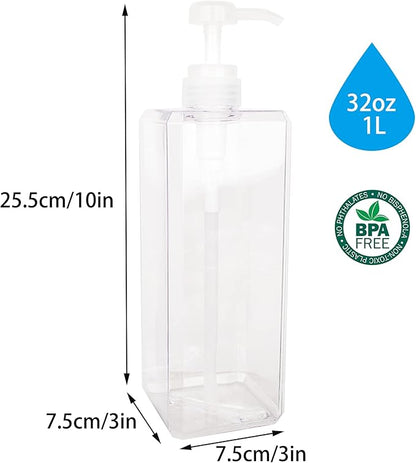 Pump Bottle, Refillable Plastic Empty Lotion Soap Dispenser Liquid Container