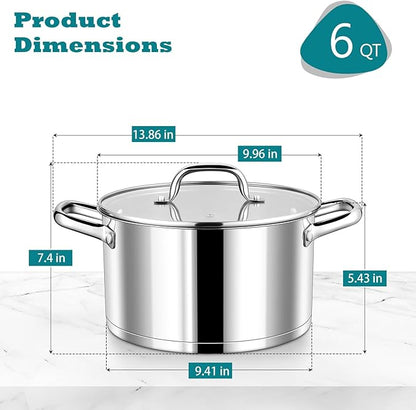 P&P CHEF 6 Quarts Cooking Stock Pot