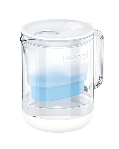 Waterdrop PT-72C-A Glass Alkaline Water Filter Pitcher, Eco-Friendly, Enhances