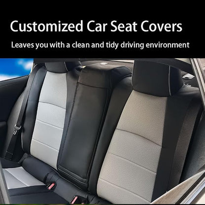 CocheFamilia Custom Fit Corolla Car Seat Covers for Select 2019 2020 2021 2022 2023 2024 2025 Toyota Corolla Hatchback SE, XSE, Nightshade - Full Set,Leather (Black and Grey)