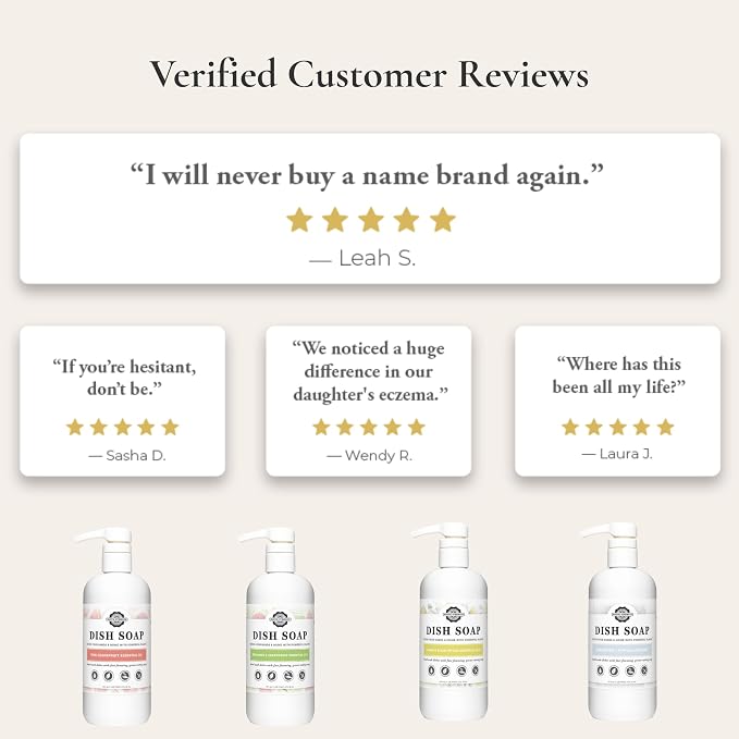 Rustic Strength Concentrated Dish Soap, Lemon & Eucalyptus Scent, 16 oz | High Lathering,Powerful Plant-Based Cleaning,Crisp Refreshing Aroma,Grease Cutting Formula,Tough on Dishes