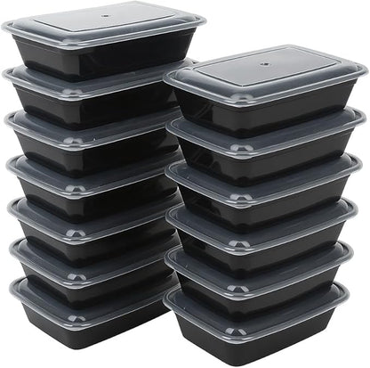 Ruthy's Outlet Meal Prep Containers W/Lids -Square Food Storage – BPA-Free| Stackable | Microwave | Freezer & Dishwasher Safe | Reusable Lunch Bento Box Portion Control & Planning (100 Pack, 32 oz)