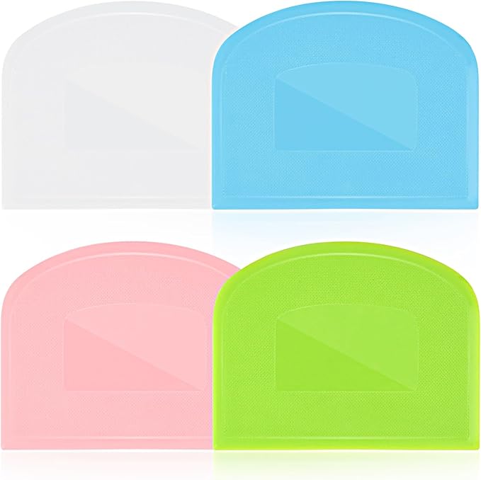 4 Pieces Food Scraper, Flexible Dough Scraper, Dough Scraper