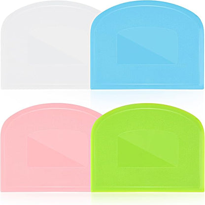 4 Pieces Food Scraper, Flexible Dough Scraper, Dough Scraper