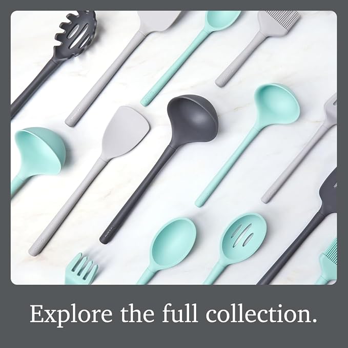 Tovolo Flex Core Small Silicone Ladle Charcoal Gray Heat Safe Silicone Soup