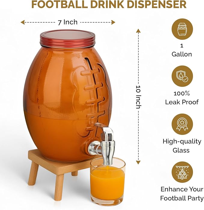 Football Drink dispenser, Glass Beverage Dispenser
