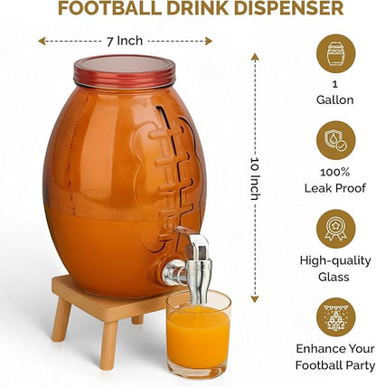 Football Drink dispenser, Glass Beverage Dispenser