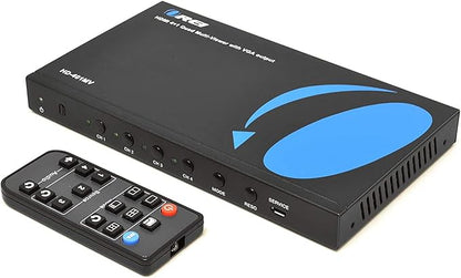 Quad Multi Viewer 4 in 1 Out by OREI HDMI Switcher 4 Ports Seamless Switcher