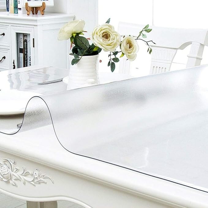 NECAUX Custom 14 x 32 Inch Frosted Desk Cover Protector, 1.5mm Thick Plastic Desk Pad Mat, Table Cover Tablecloth Protector for Office Computer Writing Desk, Side Table, End Table, Night Stand Dresser