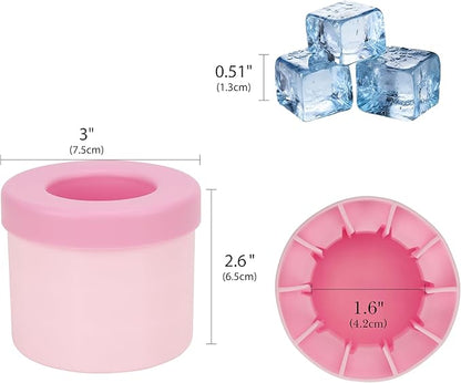2 Pack Cylinder Silicone Ice Cube Molds, Easy-Release Ice Cube Trays