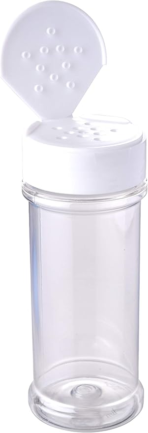 12 Pack of 6 Oz. Empty Clear Plastic Spice Bottles