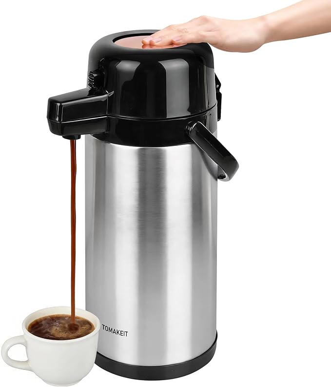 TOMAKEIT Airpot Coffee Carafe for Keeping Hot, 102oz/3L Coffee Dispenser Thermal