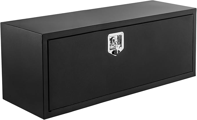 Garvee 30 in Truck Tool Box Black Steel Storage Tool Box, 30 in x 18 in x 18 in, Tool Chest Organizer w/Lock and Keys For Pickup, Truck Bed, RV, Trailer