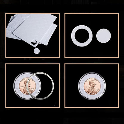 240 Pcs 30mm Coin Capsules Holder with Foam Gasket and Plastic Storage Organizer Box, 5 Sizes (17/20/25/27/30mm) Coins Collector Case Protector for Coin Collection Supplies