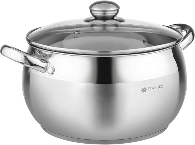 Daniks Classic 6.5 Quart Stainless Steel Stock Pot