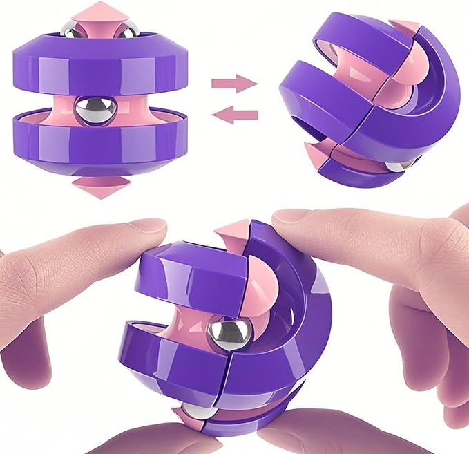 6 Pack Orbit Ball Toy, Fidget Cubes Top Spinning Toy, Great Party Favor Gifts & Creative Decompress Toys, Puzzle Games as Stress Relief Gifts for ADHD Kids Children's Day Gifts