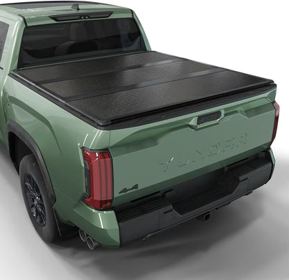 Toptiny Hard Folding Truck Bed Tonneau Cover|HTF035|Fits 2022-2026 Toyota Tundra 6'6" Bed w/OE Rail System (78.7")