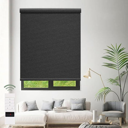 Zshine Motorized Blackout Window Blinds Customize Width Remote Control Wireless