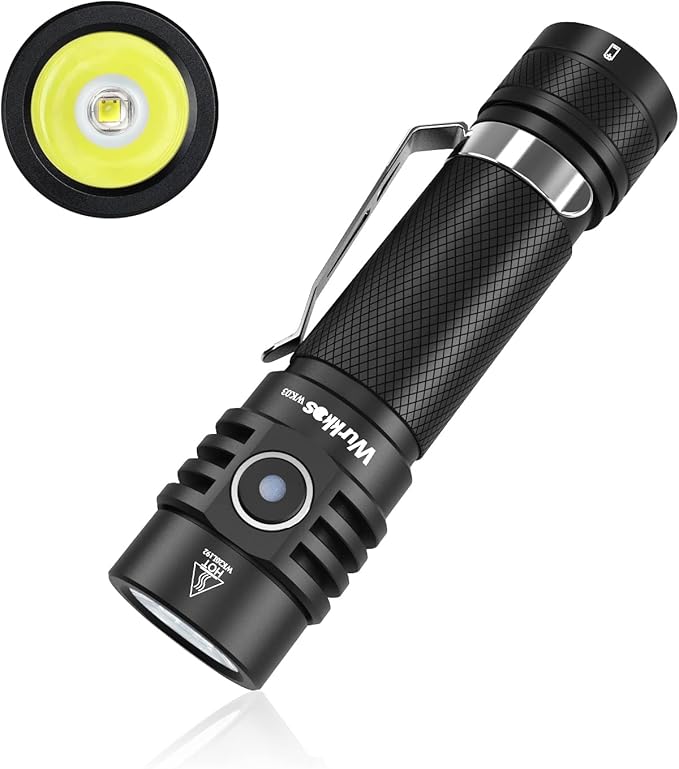 Wurkkos Flashlight WK03-1800 High Lumen Flashlight,SST-40 LED 90CRI 217M 6000K IP68 Waterproof LED Flashlight,EDC Pocket Flashlights 5 Modes for Camping,Home,Emergencies