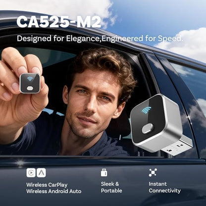 Upgraded Wireless CarPlay Adapter for Infiniti QX55 2022-2025, Mini Wired to Wireless Box, Plug and Play, Compatible with Apple and Android
