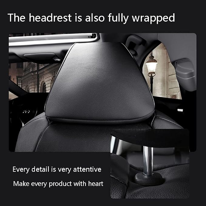CocheFamilia Custom Fit Corolla Car Seat Covers for Select Toyota Corolla 2023 2024 2025 Hybird SE & 2023 2024 Hybird Nightshade - Full Set,Leather(Black)
