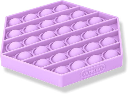 TOMMIKE Hexagon Push Pop Fidget Toy Bubble Sensory for Anxiety & Stress Relief Special Needs Autism Learning Office School Game Crafts Kids Adults (Pastel Lilac)