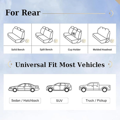 Coverado Car Seat Covers, Back Car Seat Cover, 3-Pieces Leather Seat Cover, Luxury Car Seat Cushion, Luxury Seat Cover Seat Protector Universal Most Cars Trucks SUV