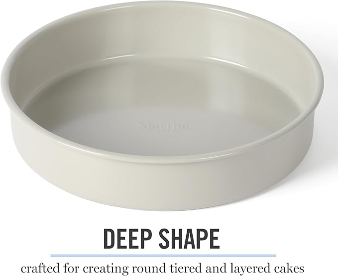 Martha Stewart Gallen 8 Inch Round Nonstick Carbon Steel Cake/Bake Pan