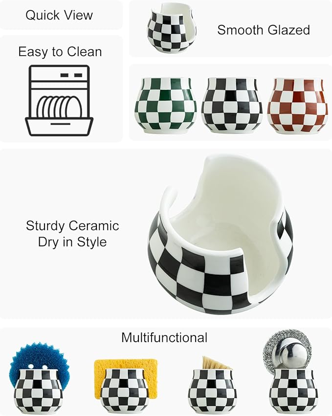 Zoeeker Checkered Sponge Holder