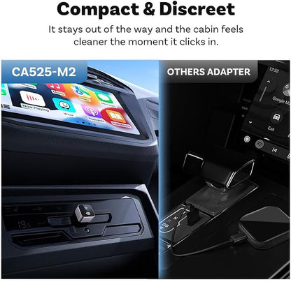 Upgraded Wireless CarPlay Adapter for Jeep Grand Wagoneer 2022-2025, Mini Wired to Wireless Box, Plug and Play, Compatible with Apple and Android