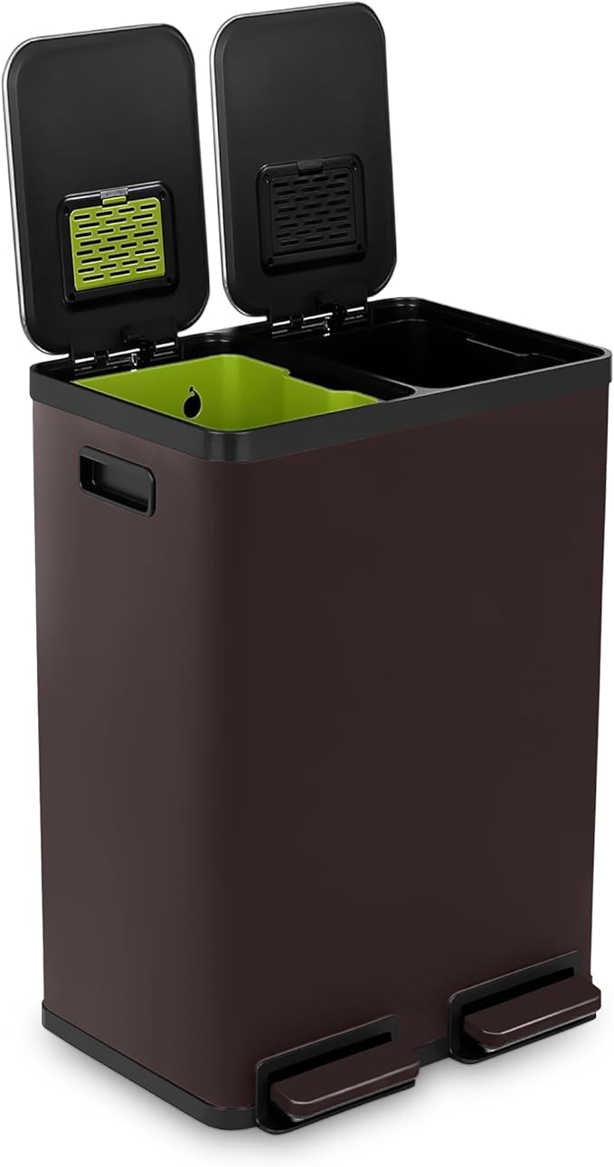Simpli-Magic 60 Liter / 16 Gallon Rectangular Hands-Free Dual Compartment