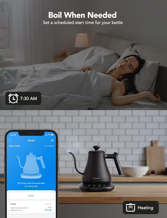 Govee Smart Electric Kettle, WiFi Variable Temperature Gooseneck Pour Over