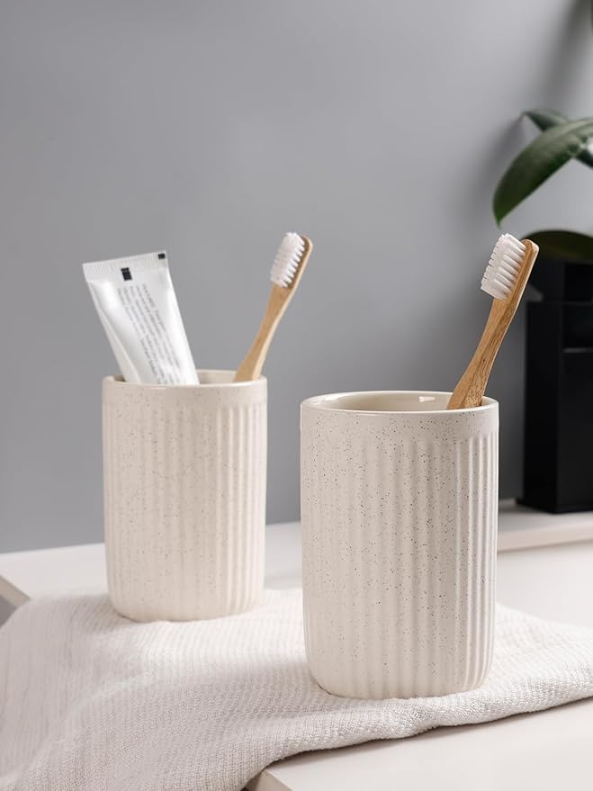 Bosilunlife Soap Dispenser and Toothbrush Holder Set - 11Oz Foam Soap Dispenser