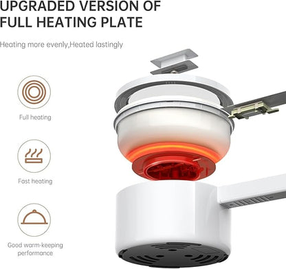 olakys. Electric Hot Pot, 1.5L Mini Hot Pot, Ceramic Glaze Non-stick Portable